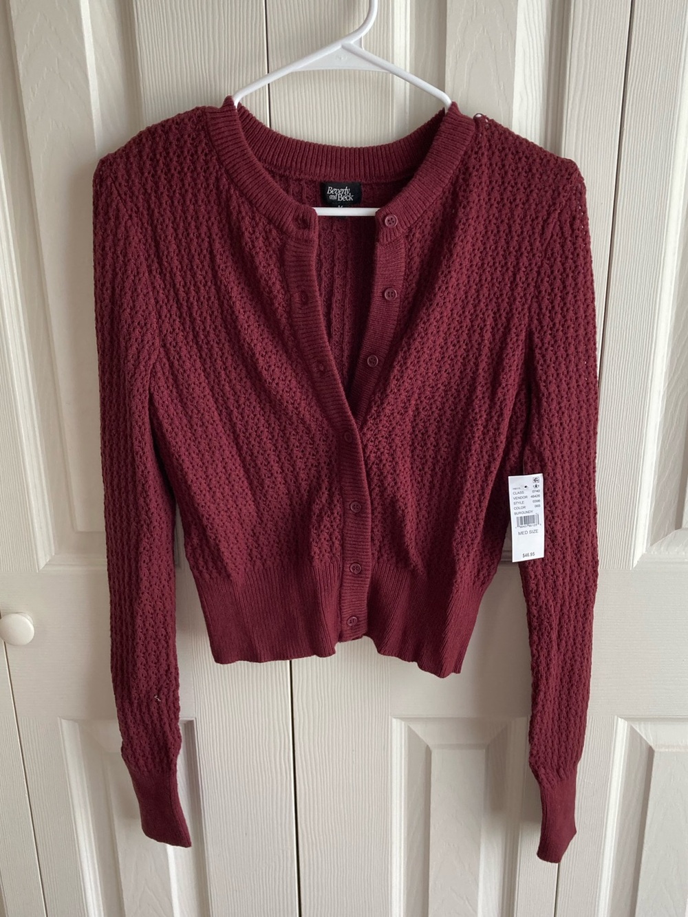 Burgundy cardigan